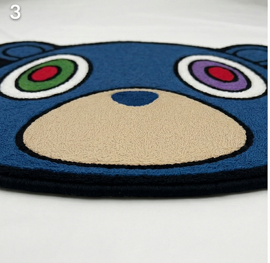 Blue Bear Shape Kids Area Rug – Soft Cartoon Nursery Room Carpet