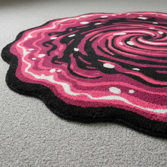 Aesthetic Pink Galaxy Round Carpet – Soft Non-Slip Floor Mat for Modern Interiors