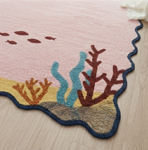 Premium Cartoon Ocean Kids Rug – Soft Floor Mat for Bedroom, Playroom & Nursery