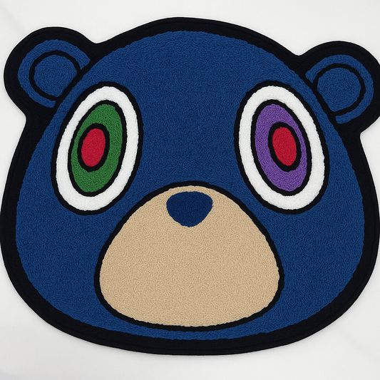 Blue Bear Shape Kids Area Rug – Soft Cartoon Nursery Room Carpet